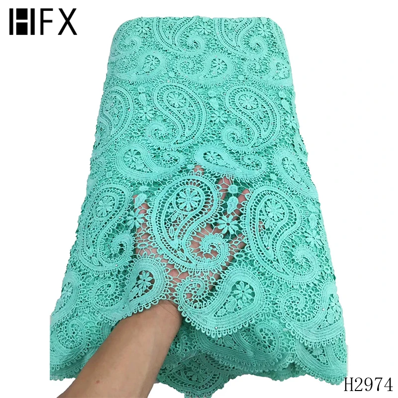 HFX белая нигерийская кружевная ткань из гипюра 2021 Высококачественная