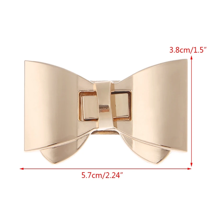 Bowknot Shape Clasp Turn Locks Twist Lock DIY Leather Handbag Bag Hardware