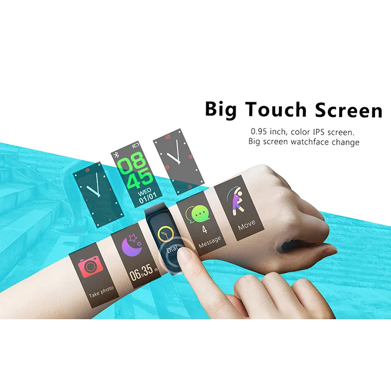 F4 умный Браслет мониторинг кровяного кислорода пульса IP67 сна фитнес трекер умные