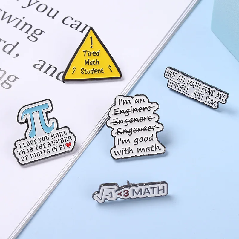 

Tired Math Student Enamel Label Pin Kids Brooch Pins Demin Jacket Brooches School Bag Jewelry Backpack Badges Friends Gift