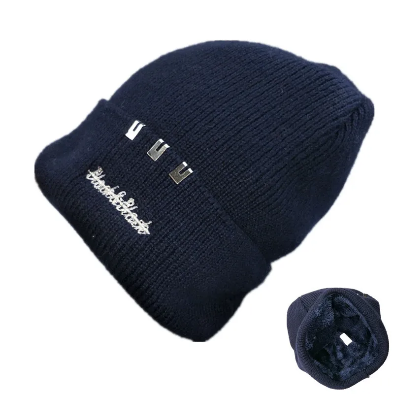 Шерстяные шапки, вязаные мужские зимние шапки, шапки Skullies Bonnet, Зимние головные уборы для мужчин и женщин, Теплые Мешковатые шапки из флиса для спорта на открытом воздухе