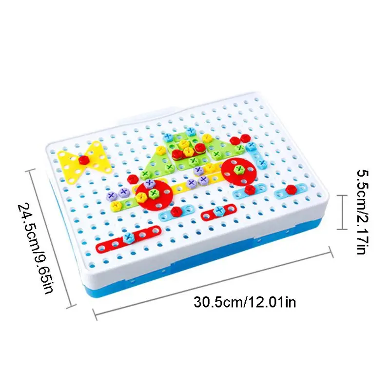 

144 Pcs Building Block Games Set Toy with Drill & Screwdriver Tool Kids Educational Develop Motor Skills Toy