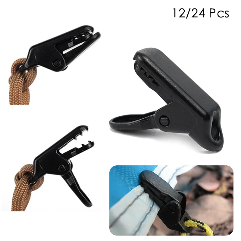 

12/24 PCS Tent Pull Point Clip Outdoor Camping Tent Alligator Clip Hook Buckle For The Tent Crocodile Clip Tent Accessory