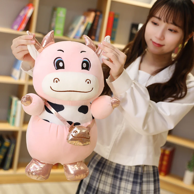 Рюкзак кукла икры милая мультяшная корова сидящая плюшевая игрушка детский