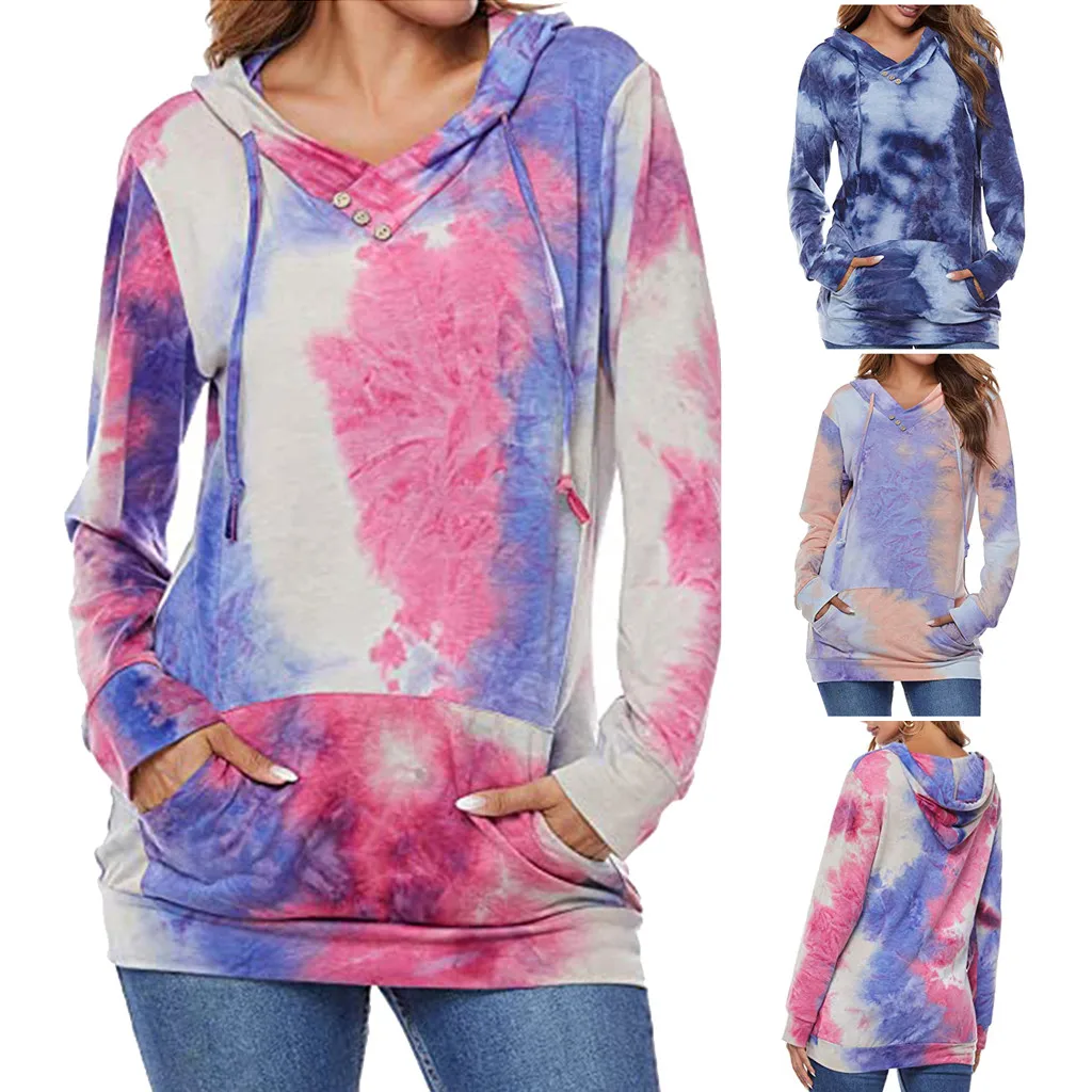 

Oversized Sweatshirts Women Tie Dye Print Hoodies Ladies Long Sleeve Casual Hoodie Female Harajuku Pullover Clothes#Q