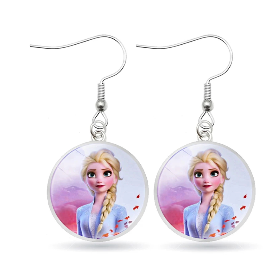 Принцесса Анна Эльза девушка висячие серьги стекло кабошон фильм уникальный