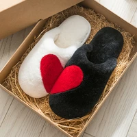 warm slippers female winter home indoor home a pair of cute plush cotton slippers autumn and winteryx5