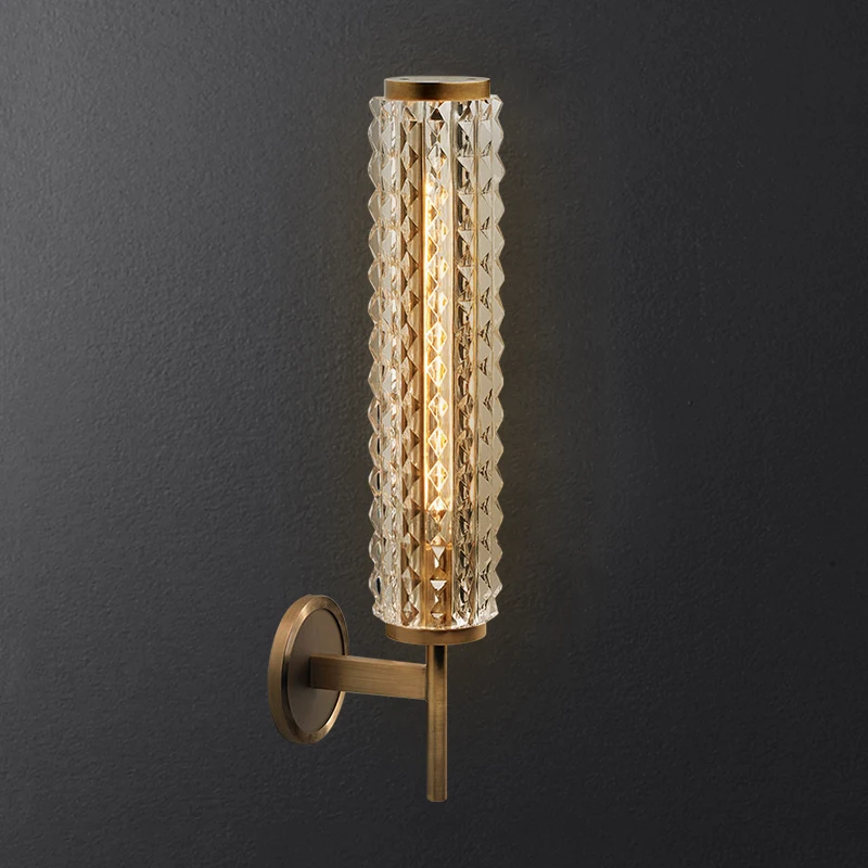 Постмодерн медная настенная лампа роскошный хрустальный светильник для