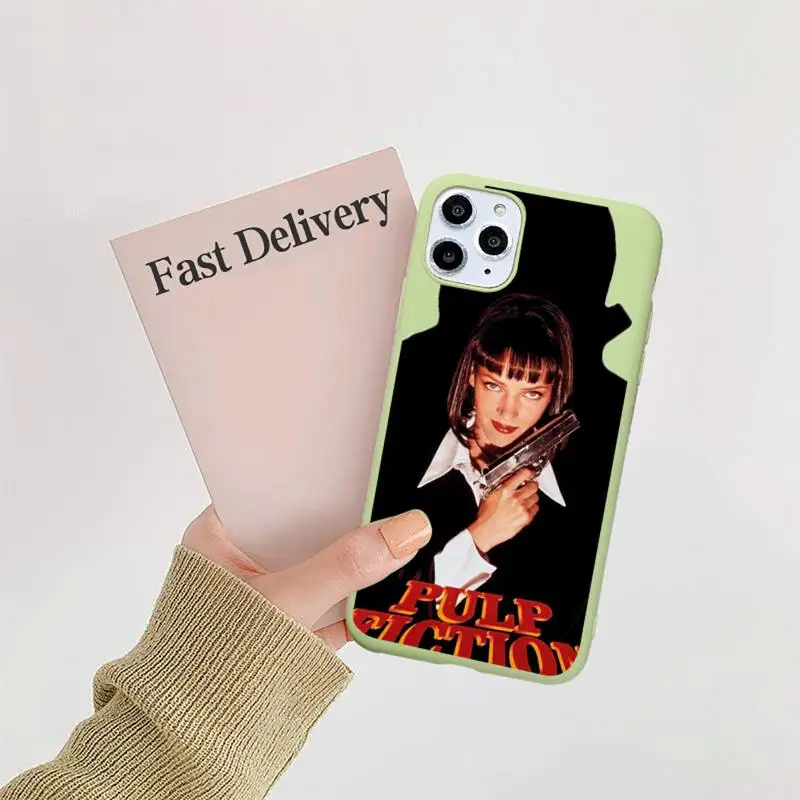 

Greatest movie ever made Pulp Fiction Phone Case Candy Color for iPhone 6 7 8 11 12 s mini pro X XS XR MAX Plus