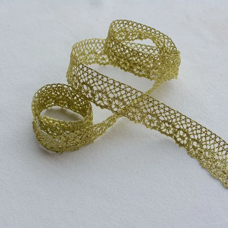 Высококачественная новейшая кружевная ткань с аппликацией золотистого цвета