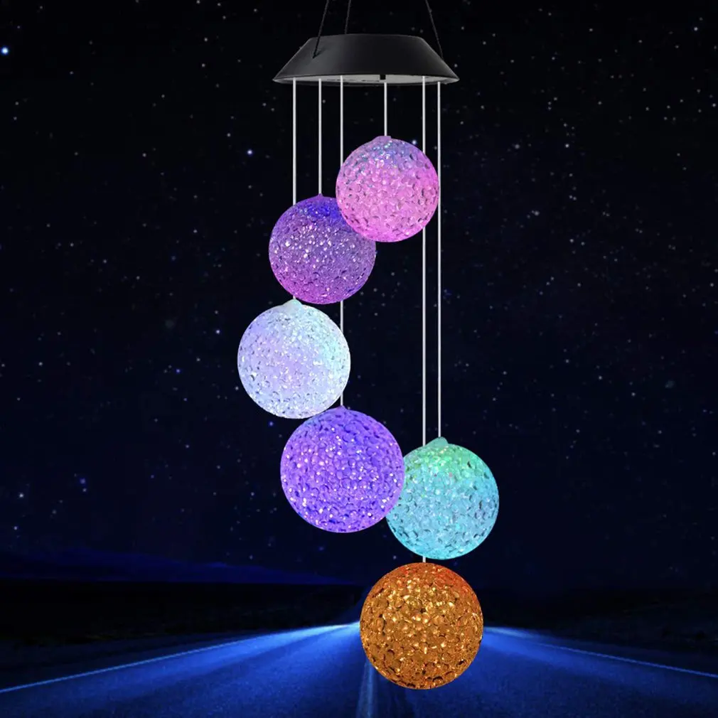 

Solar light-controlled wind chime LED garden landscape decorative lantern gradual hanging lamp