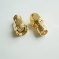 1x pcs sma male to rp sma rpsma rp sma female plug cable antenna connector socket gold palted brass straight coaxial rf adapter