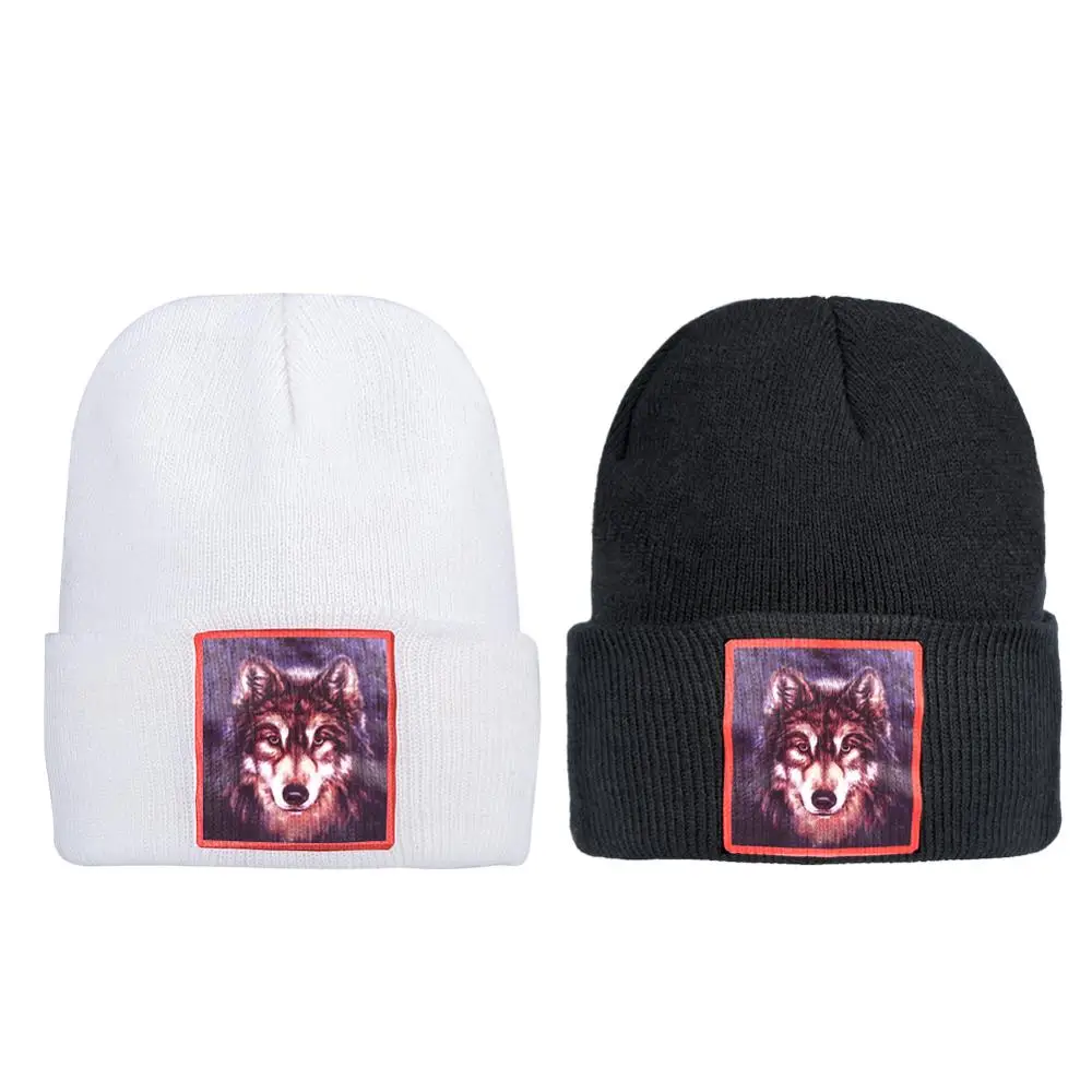 Beanies Wolf Мужская зимняя шапка женская тонкая с манжетами безрукавка Skullies детская