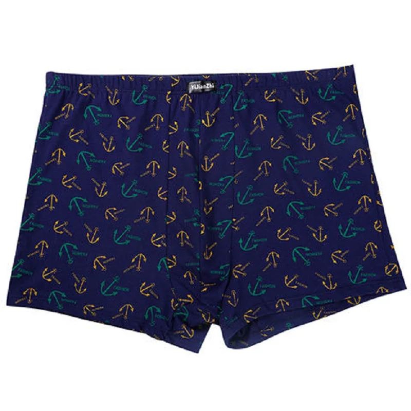 5Pcs/Lot Boxers Men’S Underwear 100% Cotton Comfortable Breathable Men’S Mid-Waist Boxer Pants  Plus Size Printed Underpants
