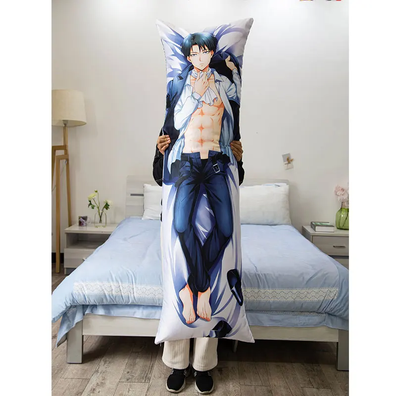 

Funda de almohada decorativa Shingeki no Kyojin de Anime, funda de almohada de ataque al Titn Levi Rivaille, accesorios de cama