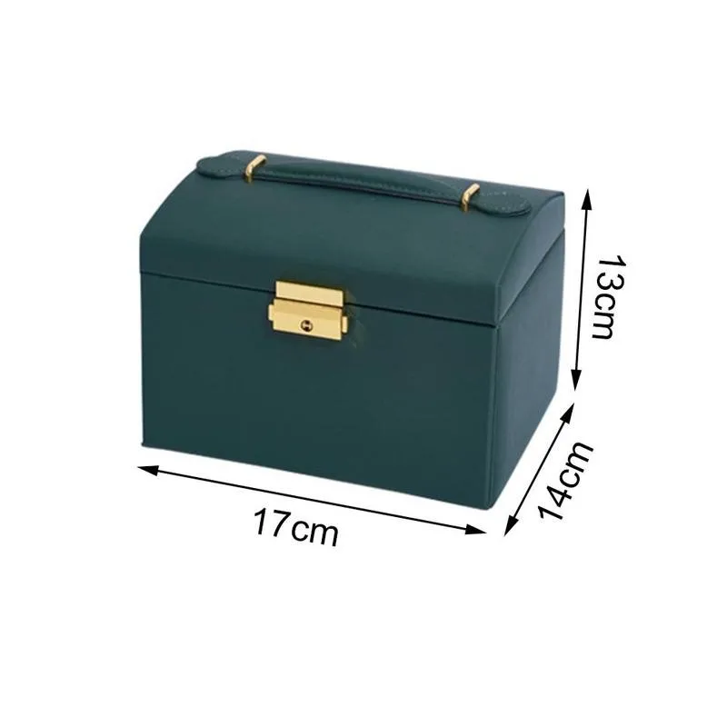 

Fashion Jewelry Box High Capacity PU Leather Necklace Earrings Rings Bracelets Jewelry Box Portable Travel Case 4 Styles