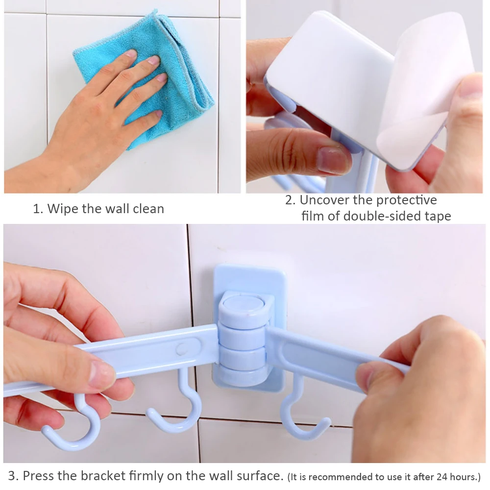 Настенная полка с 6 крючками для двери шкафа вращение на 180 градусов Прочная