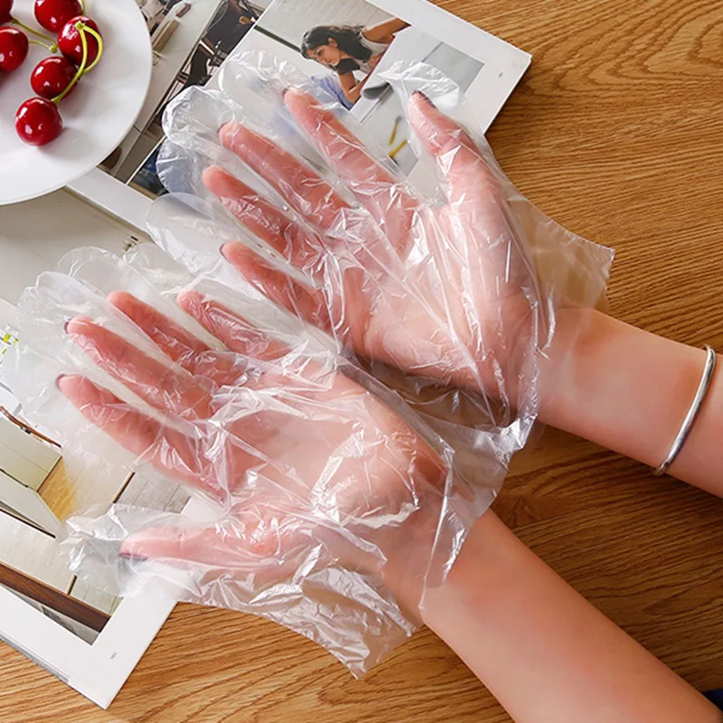 

100PCS/Set Food Plastic Gloves Disposable Gloves for Restaurant Kitchen BBQ Eco-friendly Food Gloves Fruit Vegetable Gloves