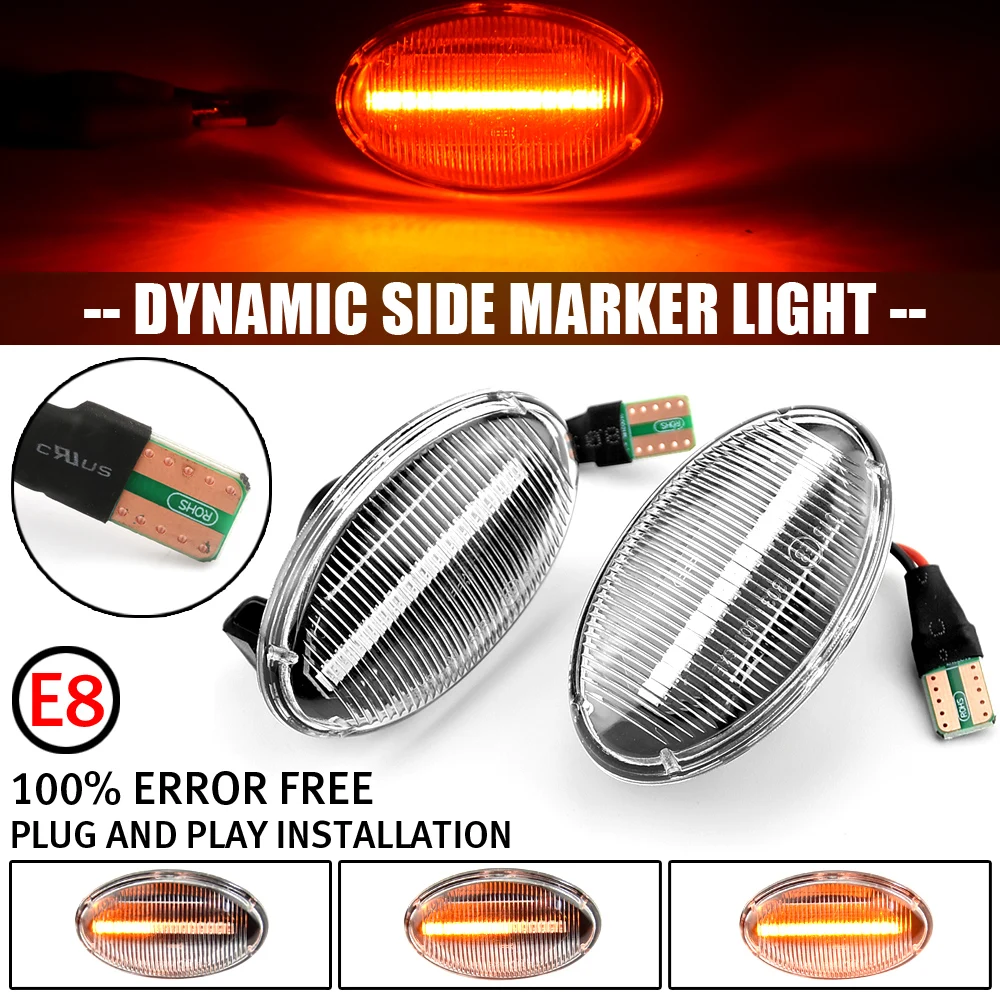 

Dynamic Blinkers LED Side Light Turn Signal Marker Lamp For Mercedes Benz Smart 450 452 A-Class W168 Vito W639 W447 Citan 415