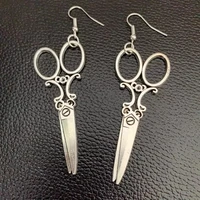 1 pair of modern earrings handmade by a new fashion designer punk style scissors womens earrings