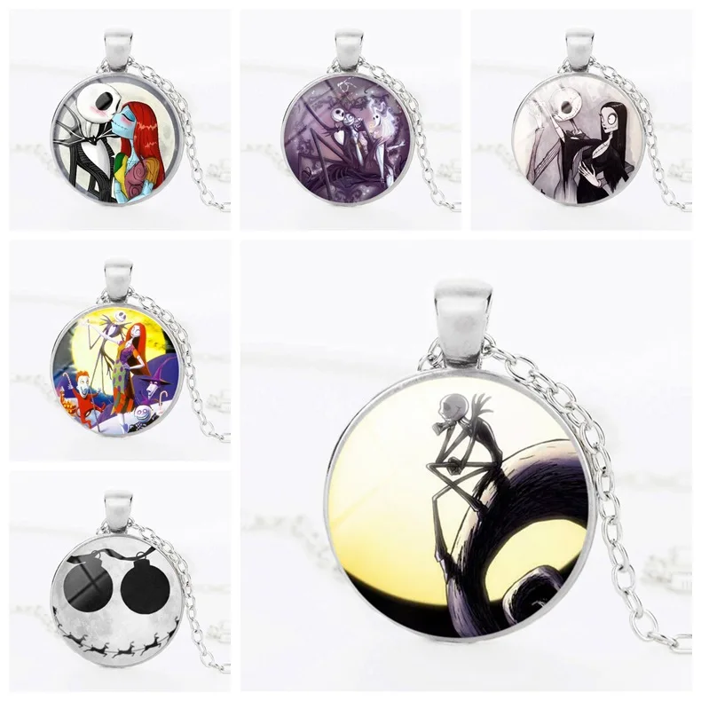 Nightmare Before Christmas pendant Necklace jack skellington Glass Cabochon gift for children |