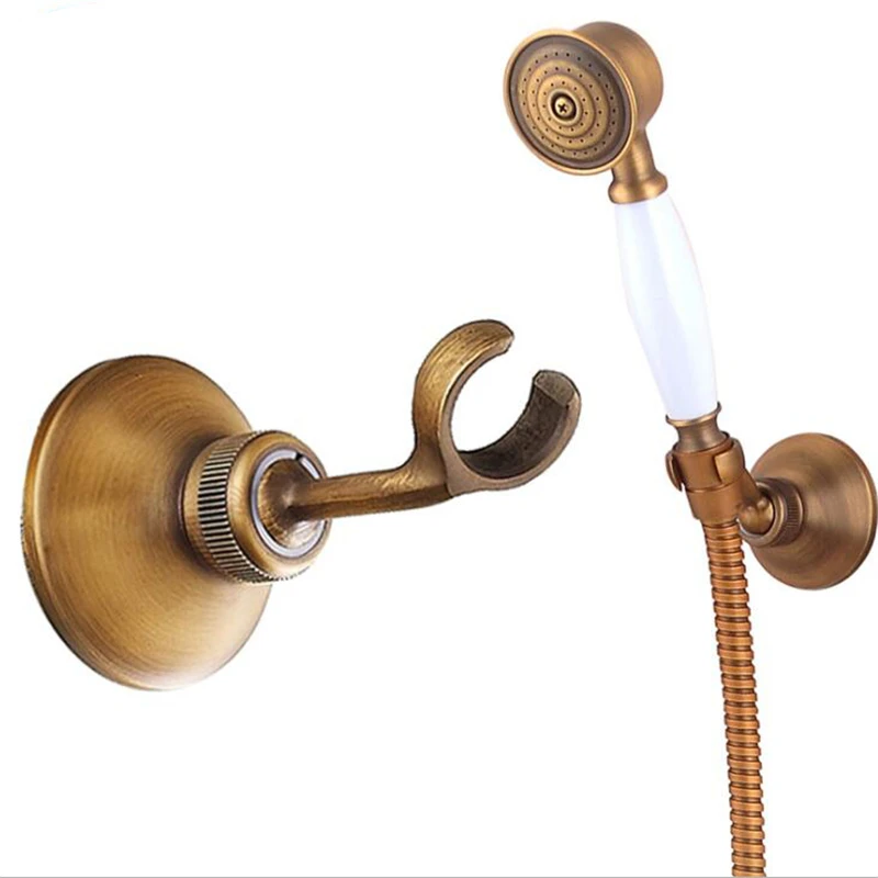 

1 PC Shower Seat Handheld Solid Brass Wall Mounted Round Handshower Holder Golden/Antique Brass