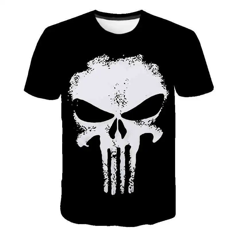 

2021 Men's Skull T-Shirt Animal Skull 3DT T-Shirt Men's Animation 3D Printed O Neck Short Sleeve T-Shirt