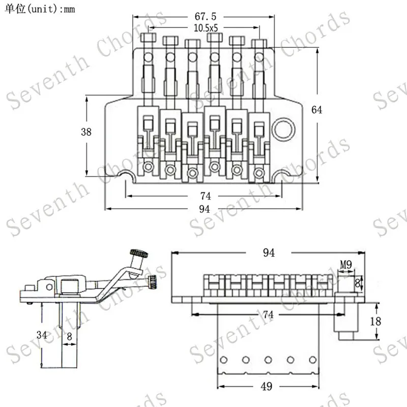 Набор левшей электрогитары мост тремоло двойная блокировка Systyem с Whammy Бар гитары