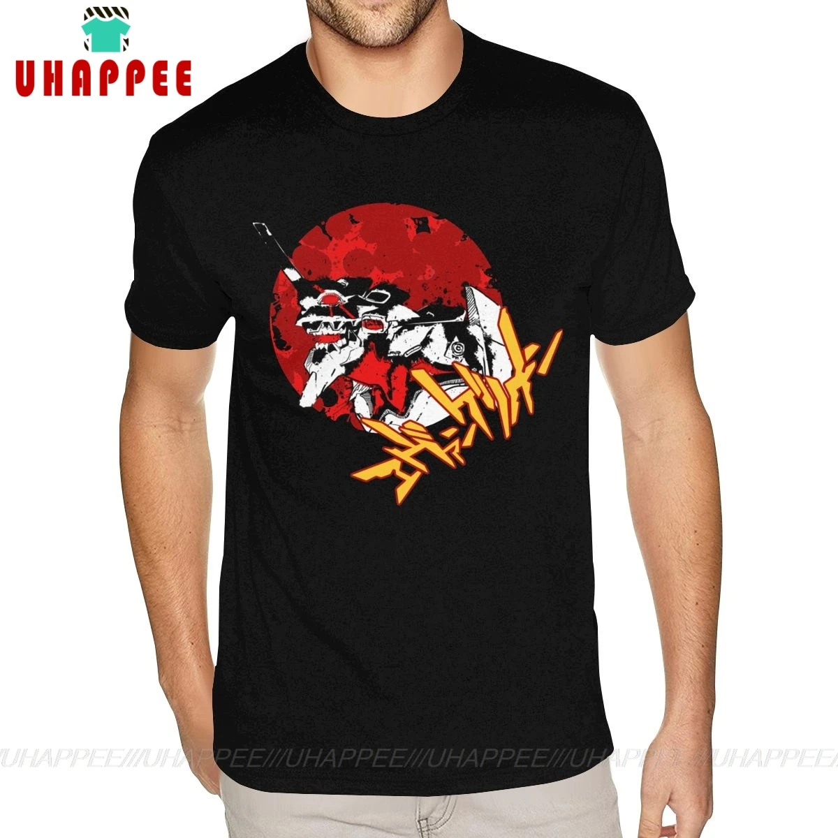 Мужская футболка с коротким рукавом круглым вырезом и принтом|Мужские футболки| |