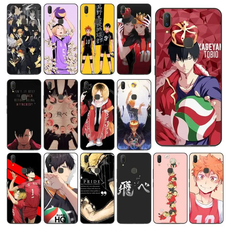 

YNDFCNB Hot Haikyuu Hinata Anime Volleyball Phone Case for vivo Y91C Y11 17 19 53 81 31 91 for Oppo a9 2020
