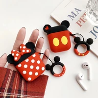 disney mickey minnie cute square cartoon silicone wireless bluetooth headset anti drop protective case suitable for airpods 12