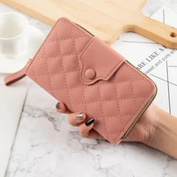 2021 fashion thread leather wallet women medium long walet for women multifunction card holders zipper hasp womens wallet new