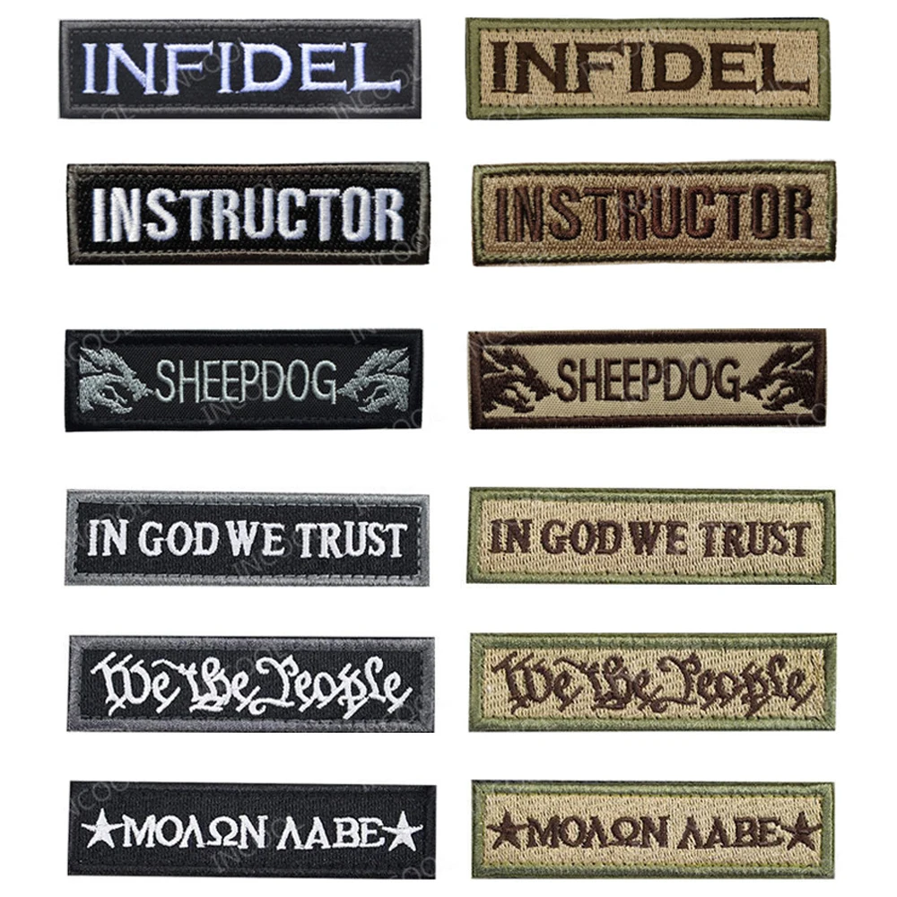 Нашивка с вышивкой, нашивки с изображением учеников, овчины, США, черепа, слоган, нашивки, Военная Тактическая аппликация, эмблема, вышитый значок