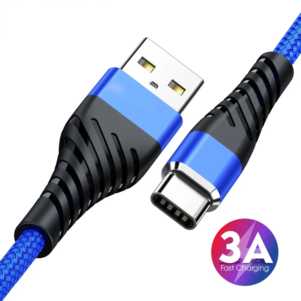 

Cable USB tipo C para Samsung, Xiaomi, Redmi, Huawei, Cable de USB-C de carga rápida 3A, cargador de teléfono móvil, Cable de da