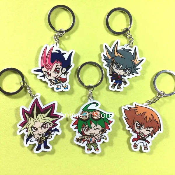 

YuGiOh Tsukumo Yuma Fudo Yusei Mutou Yugi Yuya Sakaki Yuki juai брелок Yu Gi Oh фигурка акриловая сумка подвеска брелок подарок
