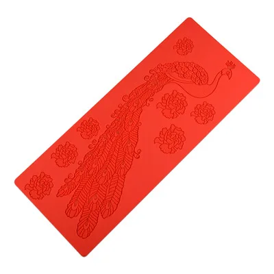 Большой размер Павлин перо кружевной коврик силиконовая форма для кексиков