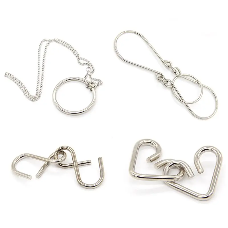 8 шт./компл. Головоломка из металлической проволоки с различными узорами