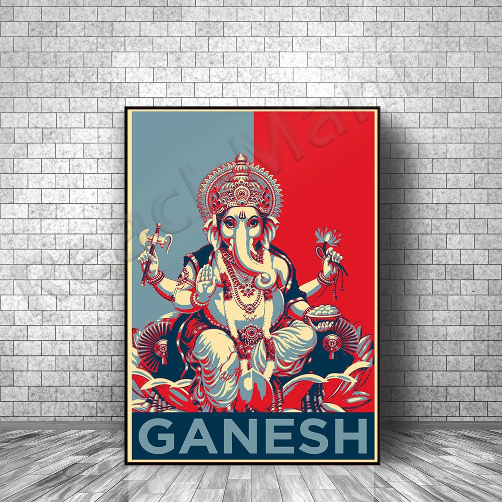 

Ganesh original art printing-poster photo gift wall decoration-Indian god, spirituality, Hinduism, Buddhism, Indian religion dec