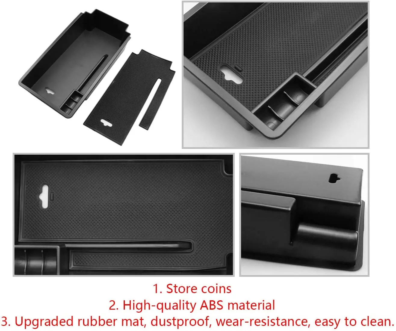 

Tray Armrest Tray Compatible with Superb B8 2015-2019 Secondary Storage Box Insert Glove Compartment Car Accessories