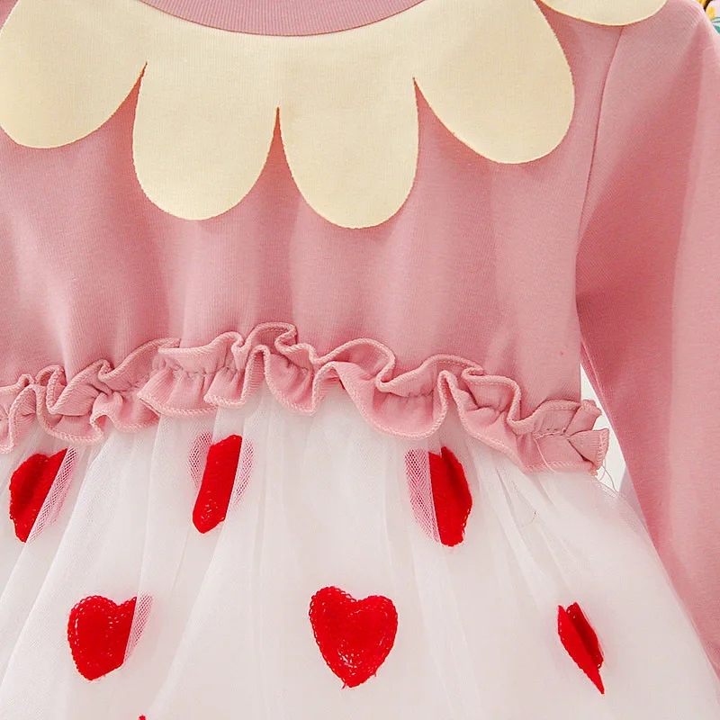 Платья для маленьких девочек Сетчатое платье с расклешенными рукавами и