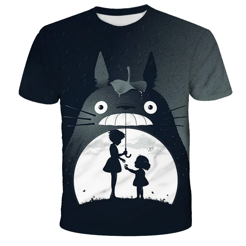 

2021 New My Neighbor Totoro Flower T Shirt Boy and Girls 3D Printed T-shirts Casual Harajuku Style Tshirt Streetwear Tops