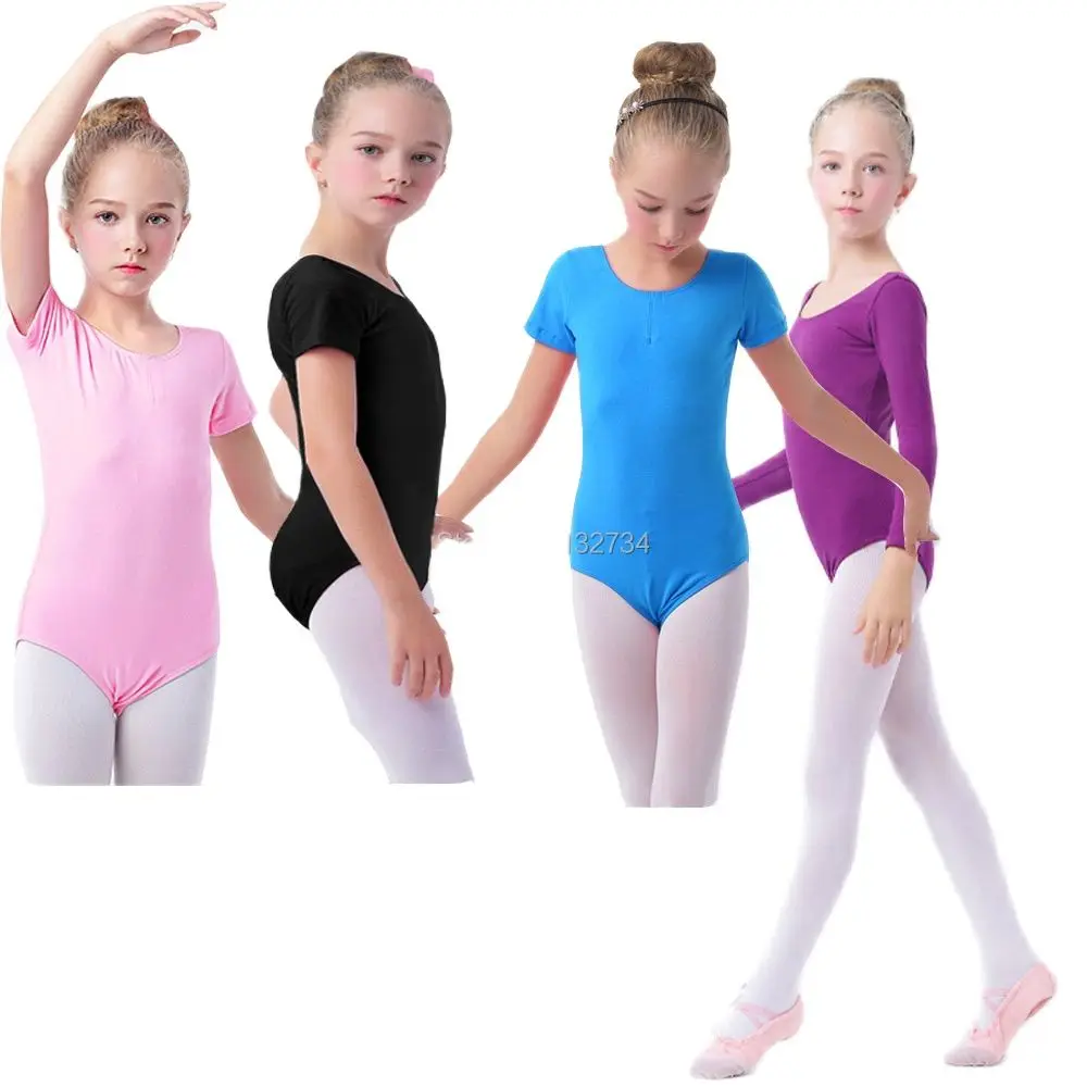 Гимнастическое трико для девочек балетное Одежда танцев черное фиолетовое