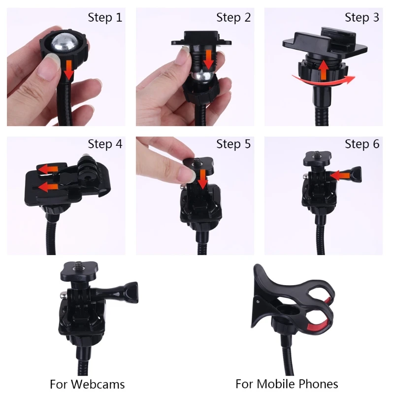 webcam stand adjustable flexible desk mount gooseneck clamp clip phone camera holder for i phone x11 pro xs max xr free global shipping