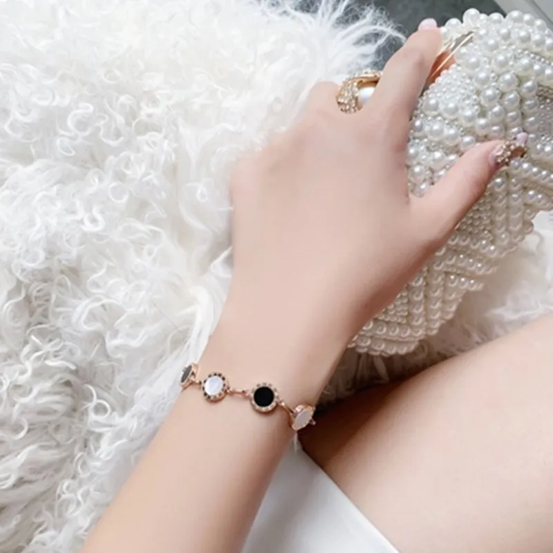 Новые модные браслеты из нержавеющей стали с римскими цифрами и черный белый