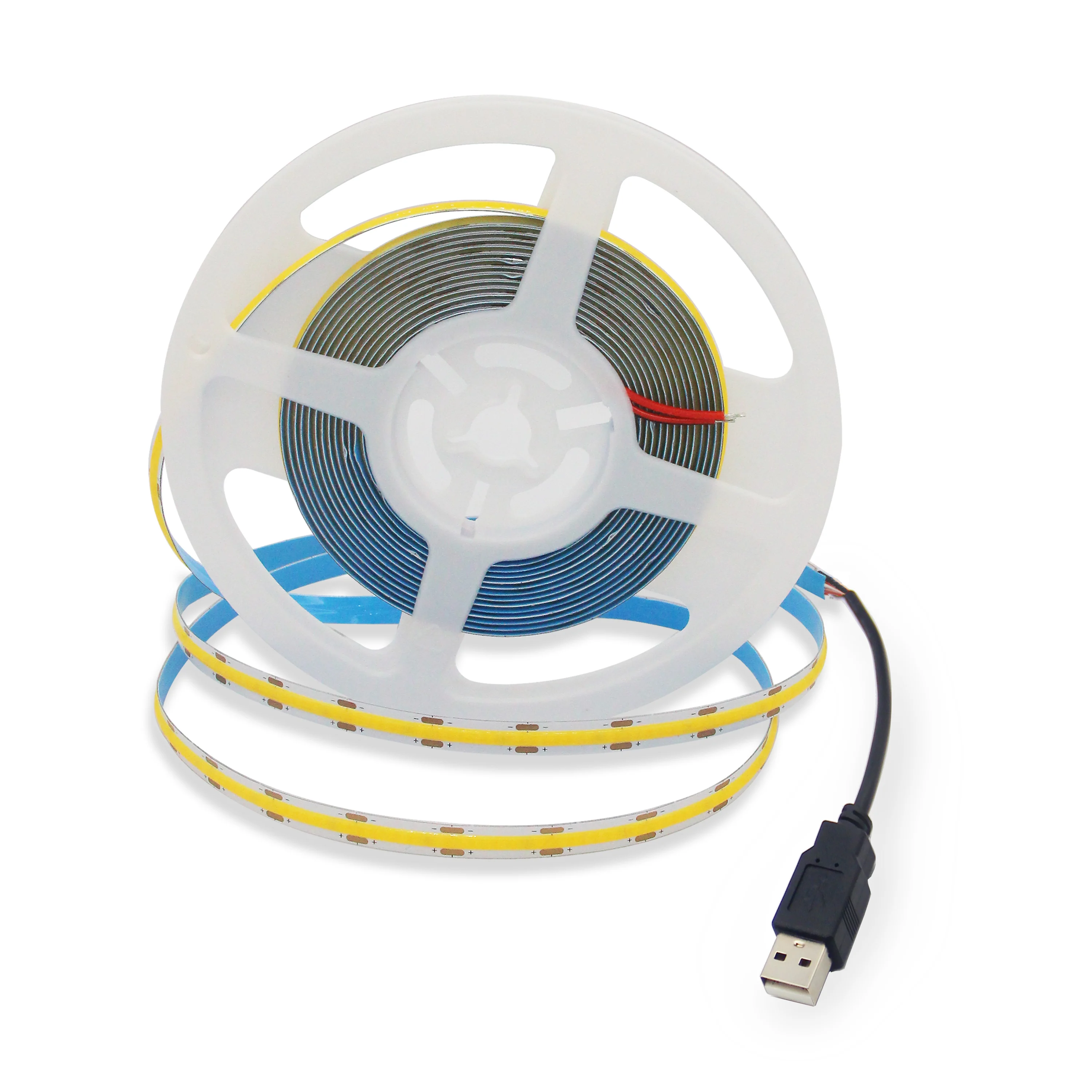 dc 5v flexible fcob led strip tape 0 5 5m 5v usb powered 3000 6000k led strips lights for tv backlight bedroom cabinet kitchen free global shipping