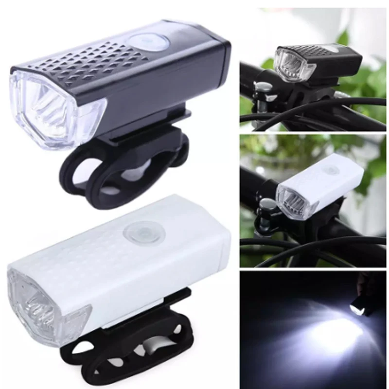 

Bike Light USB LED Rechargeable Bicycle Light Set Mountain Cycle Front And 3 Color Back Headlight Lamp Flashlight