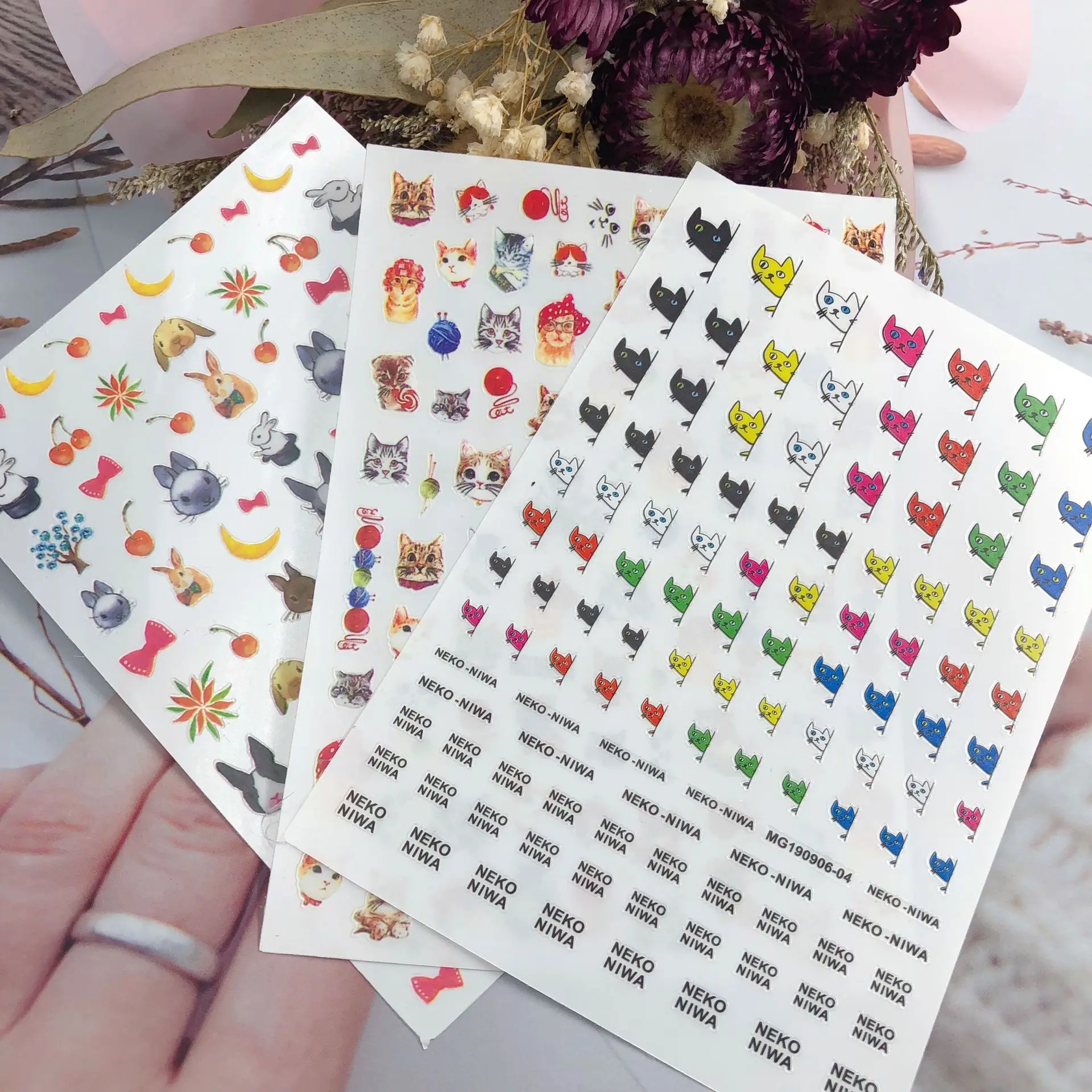 

Our factory direct sale mg series manicure stickers, Japan and South Korea 3D self adhesive cartoon manicure stickers, manicure