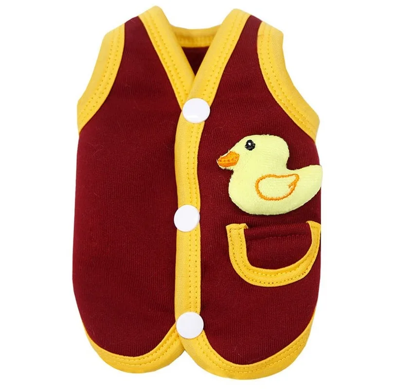 Контрастная куртка для домашних животных с милой уткой Зимняя Теплая Флисовая