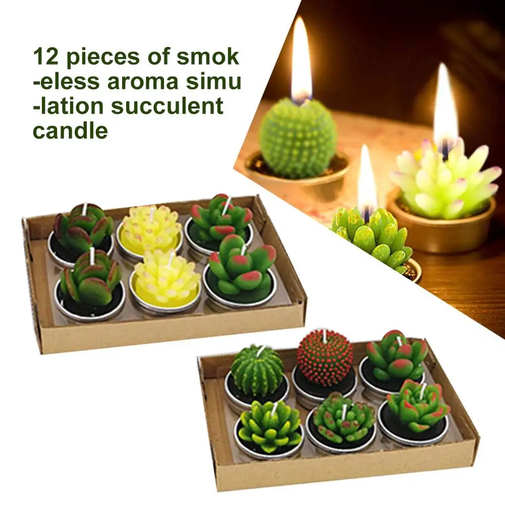 12 шт. лампы в форме свечи Кактус Свеча украшение дома искусственные