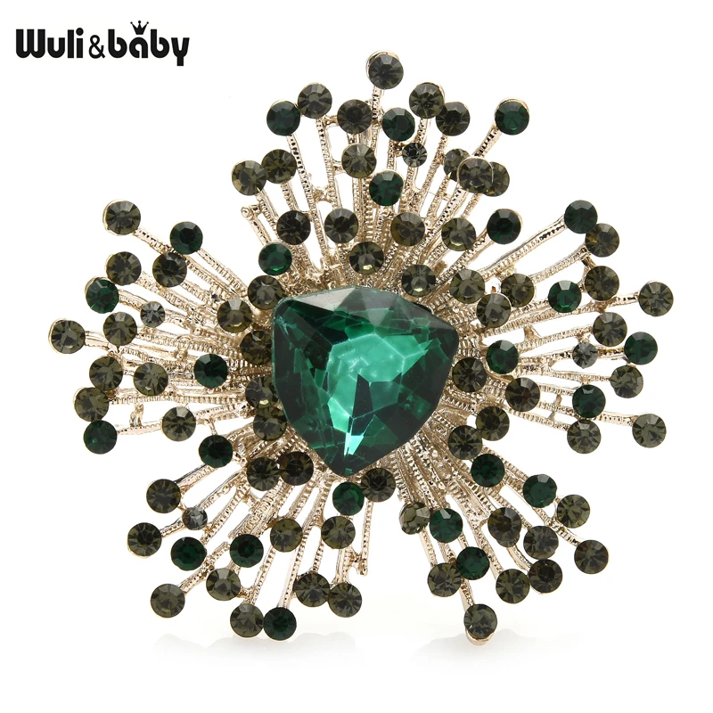 

Wuli&baby Big Classic Flower Brooches For Women Unisex 3-color Crystal Flower Office Party Brooch Pins Gifts